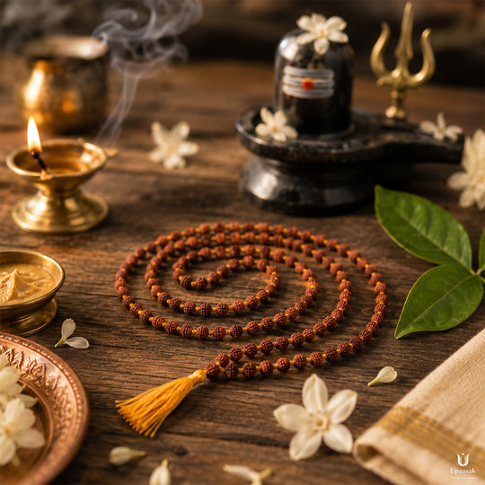 Natural Rudraksha Mala — 108 Beads (6-7mm)