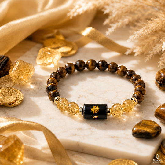 Money Citrine Tiger Eye Bracelet (Natural Crystal)