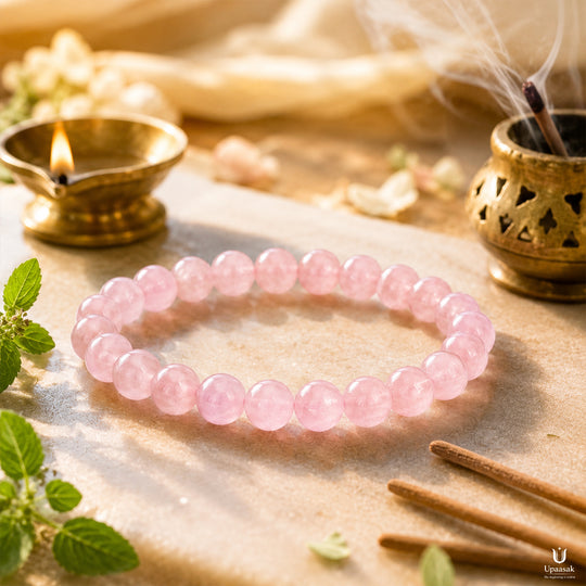 Love Rose Quartz Bracelet (Natural Crystal)