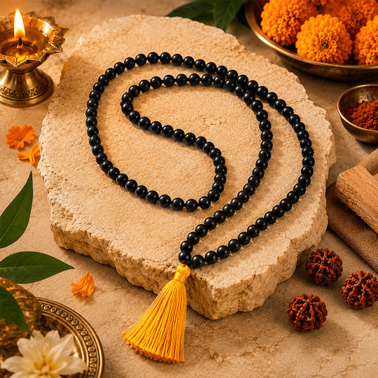 Karungali Ebony Wood Mala — 108+1 Beads