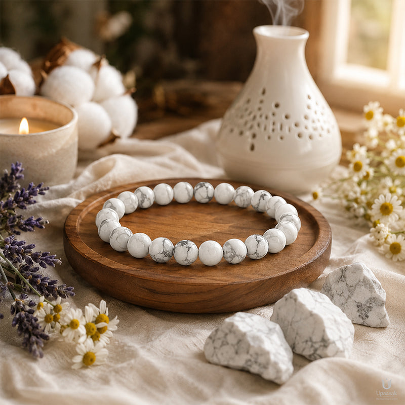 Sleep & Calm Howlite Bracelet (Natural Crystal)