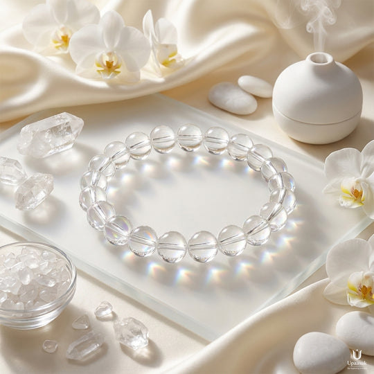 Clarity Sphatik Quartz Bracelet (Natural Crystal)