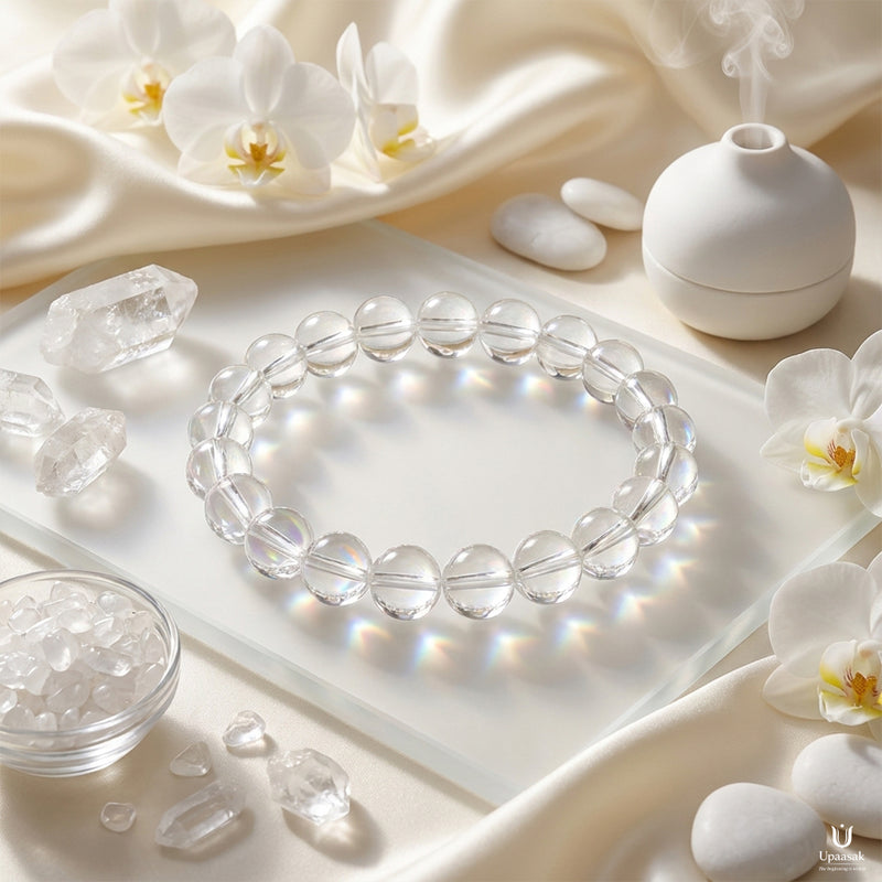 Clarity Sphatik Quartz Bracelet (Natural Crystal)