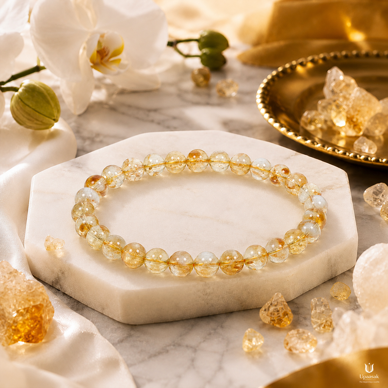 Money Citrine Bracelet (Natural Crystal)