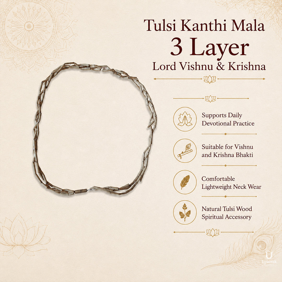 Tulsi Kanthi Mala 3 Layer — Lord Vishnu & Krishna