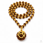 5 Mukhi Rudraksha Mala — Gold Plated Om thumbnail 2