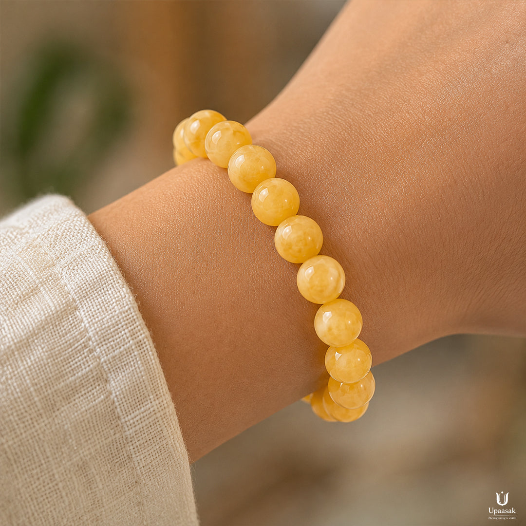 Confidence Yellow Calcite Bracelet (Natural Crystal)