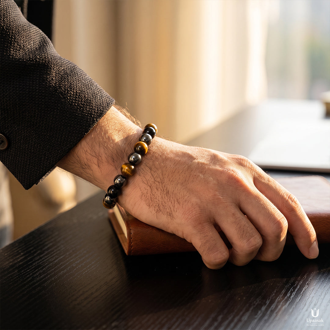 Protection Triple Hematite Bracelet (Natural Beads)