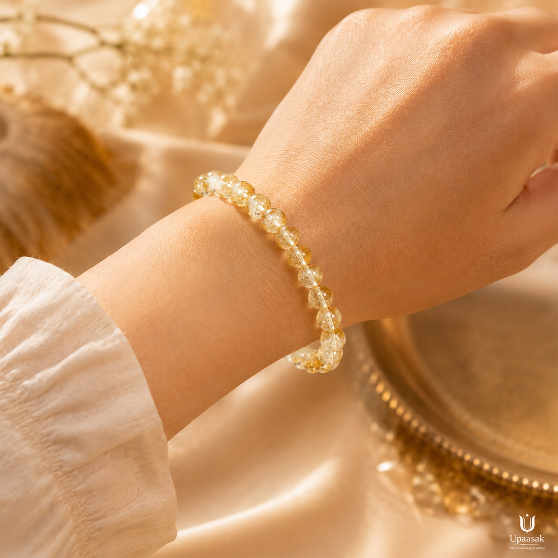 Money Citrine Bracelet (Natural Crystal)