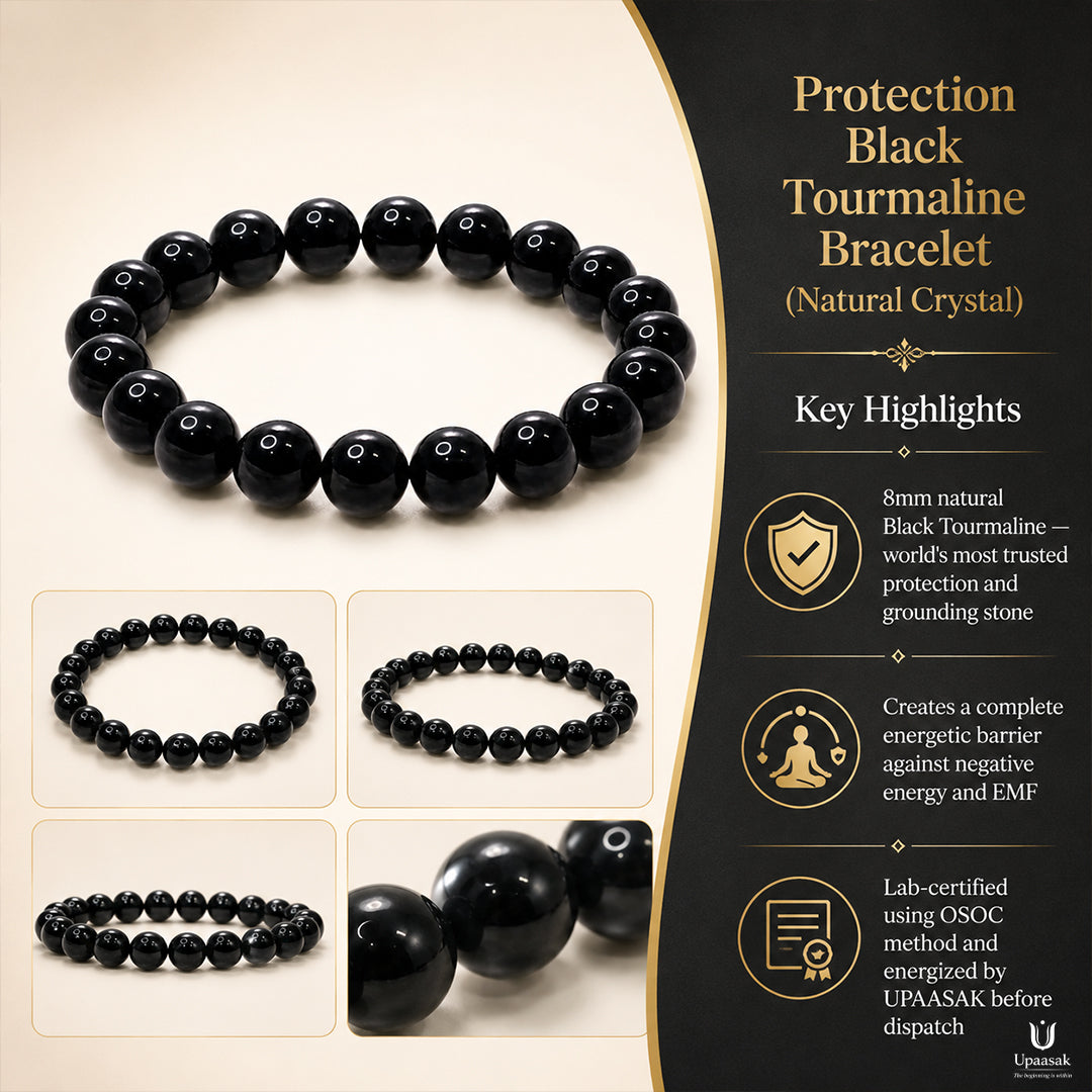 Protection Black Tourmaline Bracelet (Natural Crystal)