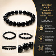 Protection Black Tourmaline Bracelet (Natural Crystal) thumbnail 4