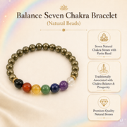 Balance Seven Chakra Bracelet (Natural Beads) thumbnail 4