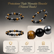 Protection Triple Hematite Bracelet (Natural Beads) thumbnail 4