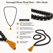 Karungali Ebony Wood Mala — 108+1 Beads thumbnail 4