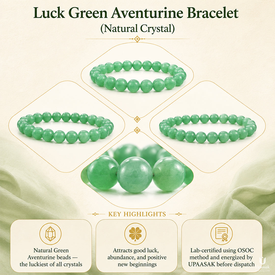 Luck Green Aventurine Bracelet (Natural Crystal)