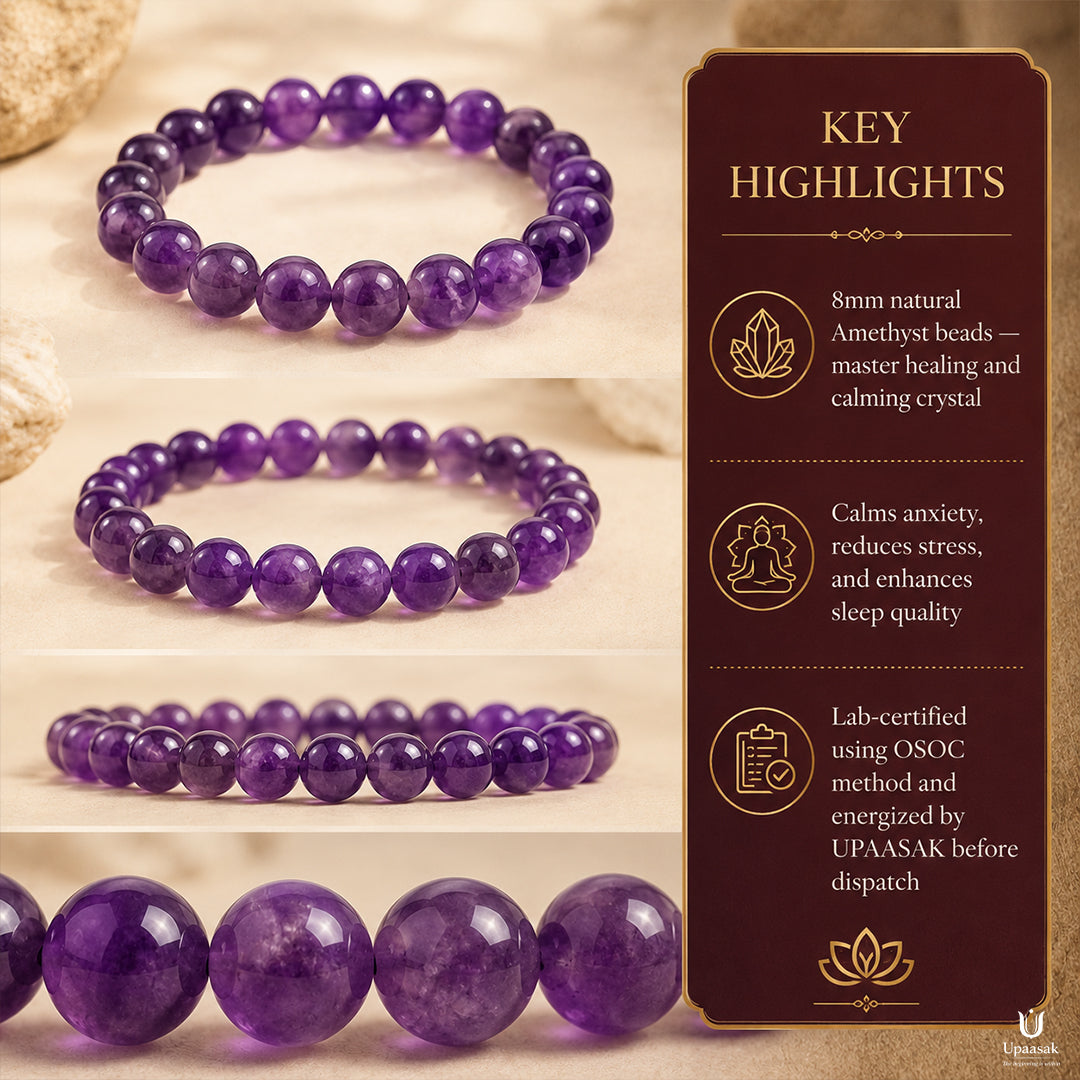 Sleep & Calm Amethyst Bracelet (Natural Crystal)