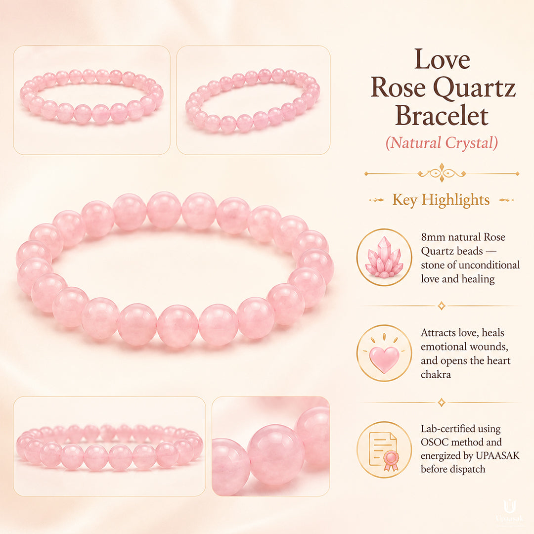 Love Rose Quartz Bracelet (Natural Crystal)