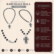 Silver Plated Karungali Mala — Hanuman Ji thumbnail 4