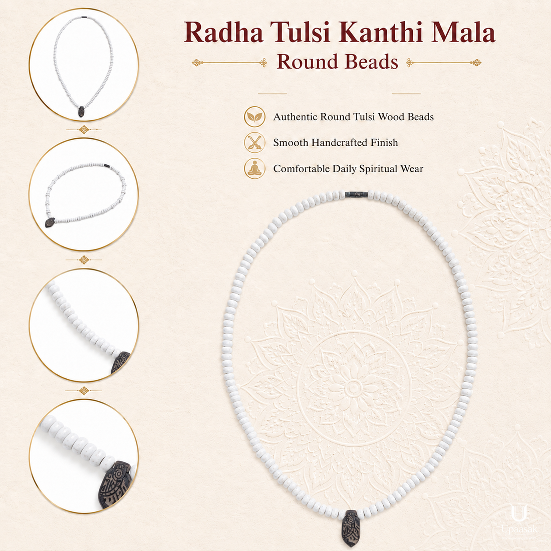 Radha Tulsi Kanthi Mala — Round Beads