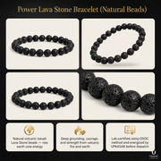 Power Lava Stone Bracelet (Natural Beads) thumbnail 4