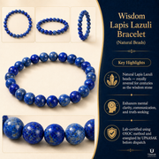 Wisdom Lapis Lazuli Bracelet (Natural Beads) thumbnail 4