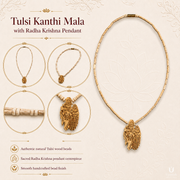 Tulsi Kanthi Mala with Radha Krishna Pendant thumbnail 4