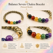 Balance Seven Chakra Bracelet (Natural Beads) thumbnail 5