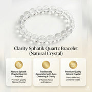 Clarity Sphatik Quartz Bracelet (Natural Crystal) thumbnail 5