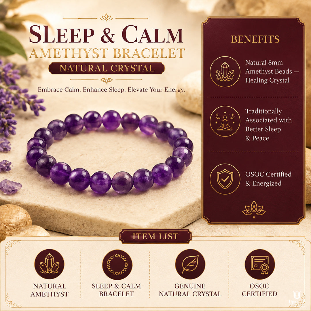 Sleep & Calm Amethyst Bracelet (Natural Crystal)