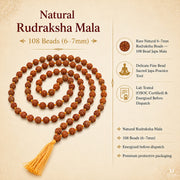 Natural Rudraksha Mala — 108 Beads (6-7mm) thumbnail 5