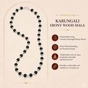 Silver Plated Karungali Ebony Wood Mala thumbnail 5