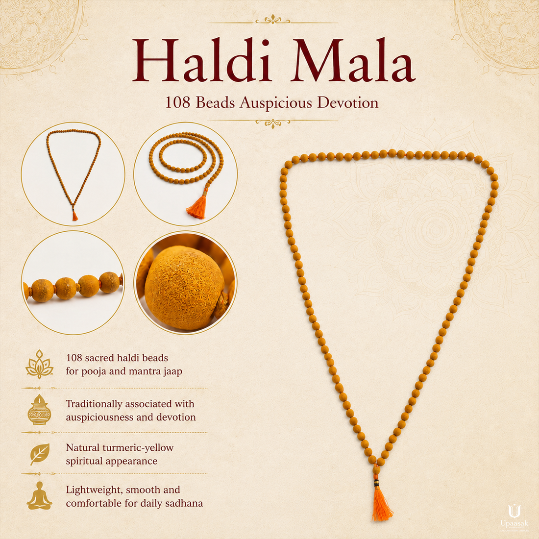 Haldi Mala — 108 Beads Auspicious Devotion