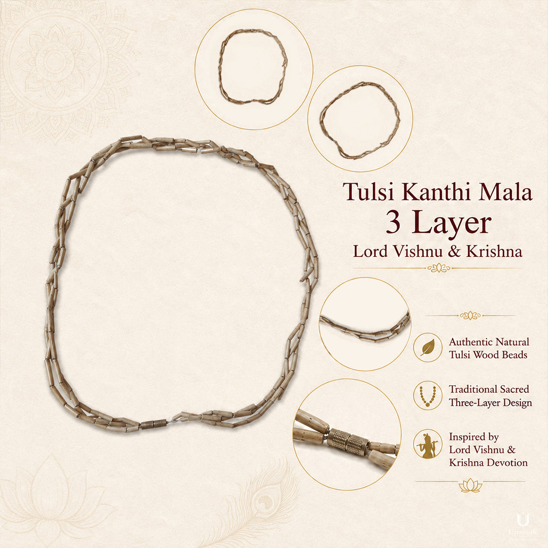 Tulsi Kanthi Mala 3 Layer — Lord Vishnu & Krishna