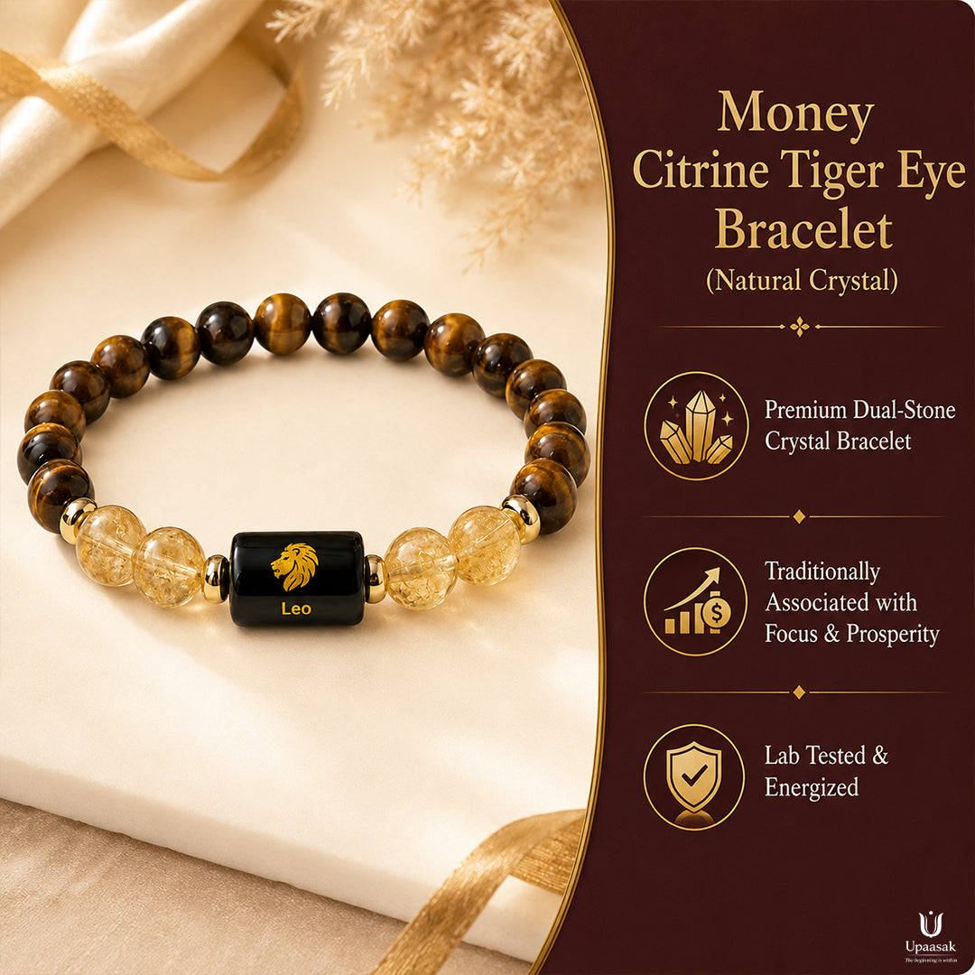 Money Citrine Tiger Eye Bracelet (Natural Crystal)