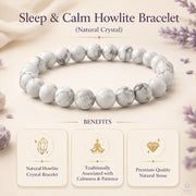 Sleep & Calm Howlite Bracelet (Natural Crystal) thumbnail 5