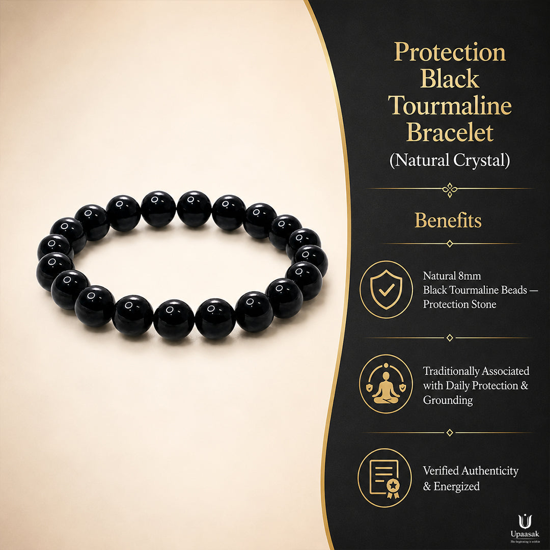 Protection Black Tourmaline Bracelet (Natural Crystal)