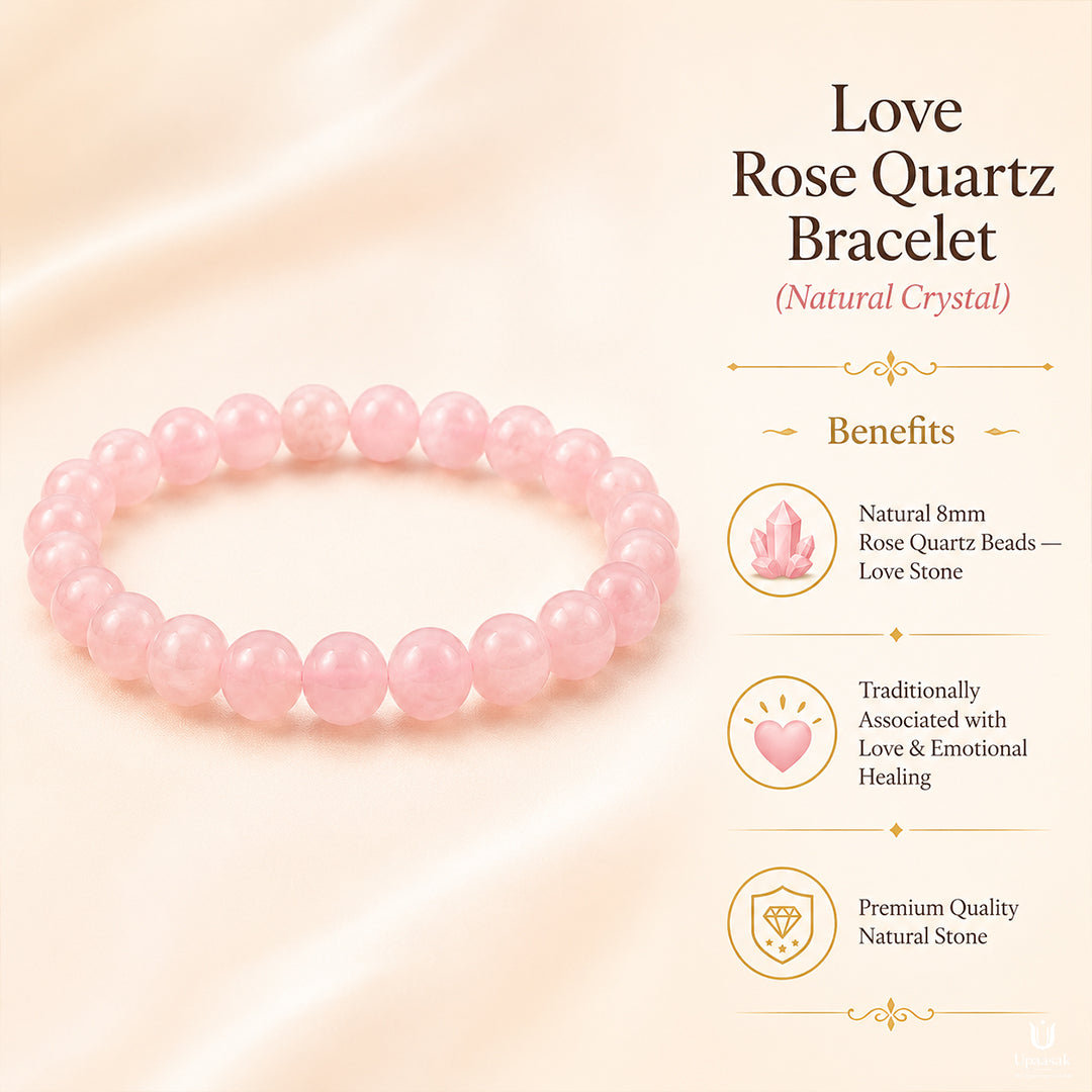 Love Rose Quartz Bracelet (Natural Crystal)
