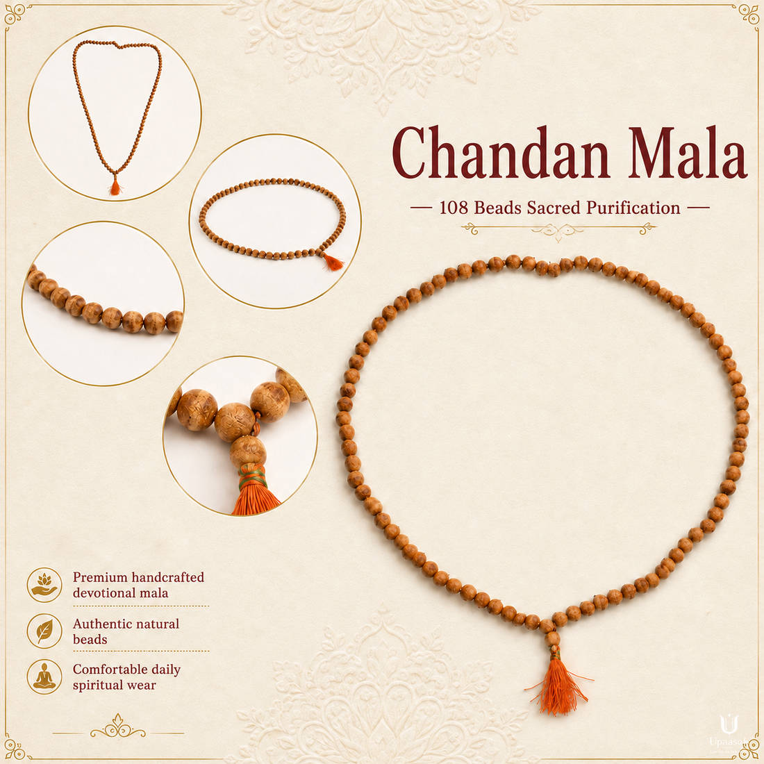 Chandan Mala — 108 Beads | Sacred Calm & Meditation