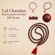 Lal Chandan Red Sandalwood Mala — 108 Beads thumbnail 5