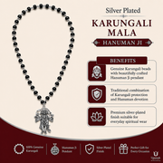 Silver Plated Karungali Mala — Hanuman Ji thumbnail 5