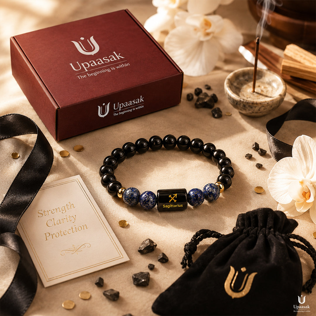 Protection Lapis Lazuli Black Obsidian Bracelet (Natural Beads)