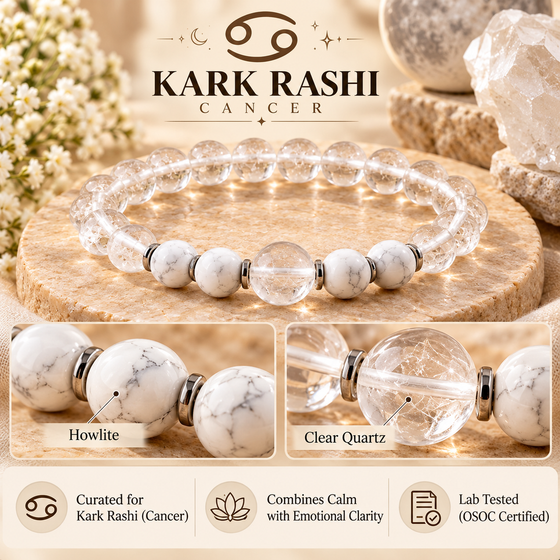 Kark-कर्क Rashi Bracelet (Cancer)