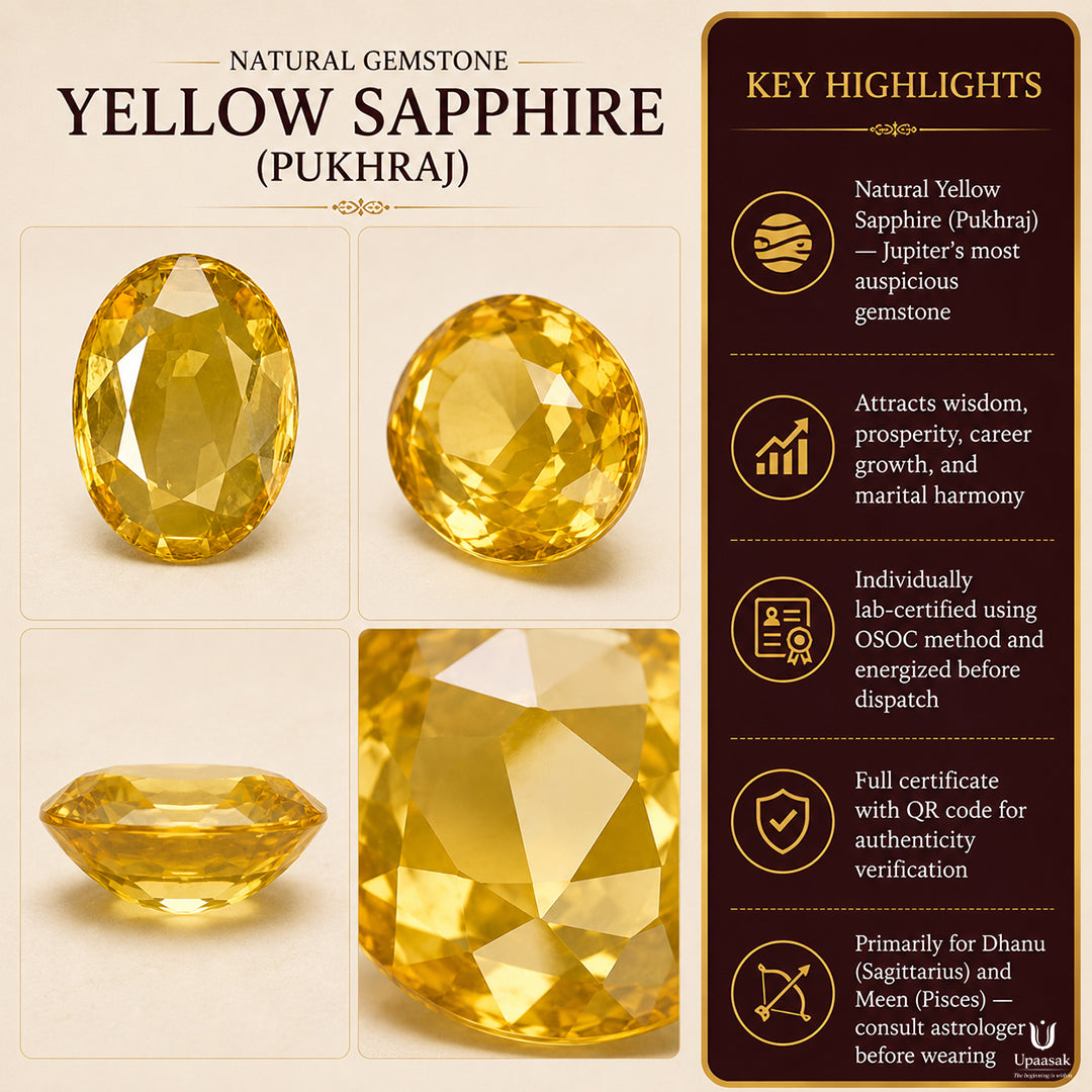 Natural Gemstone Yellow Sapphire (Pukhraj)