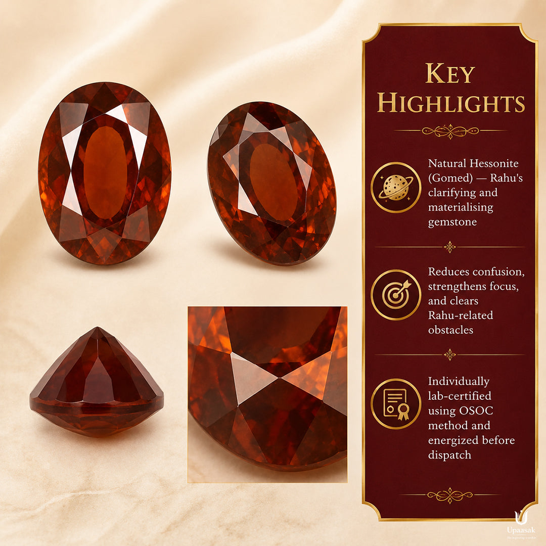 Natural Gemstone Hessonite (Gomed)