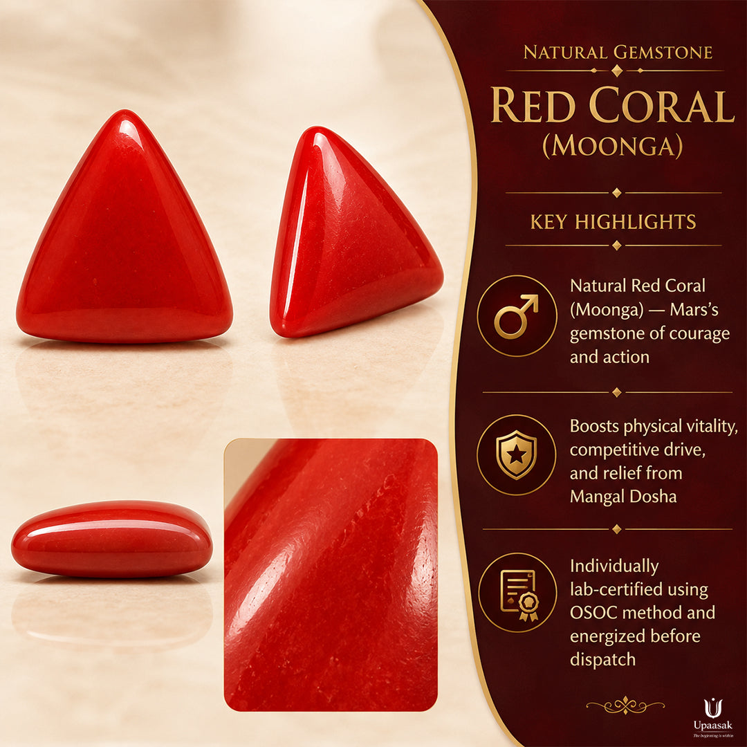 Natural Gemstone Red Coral (Moonga)