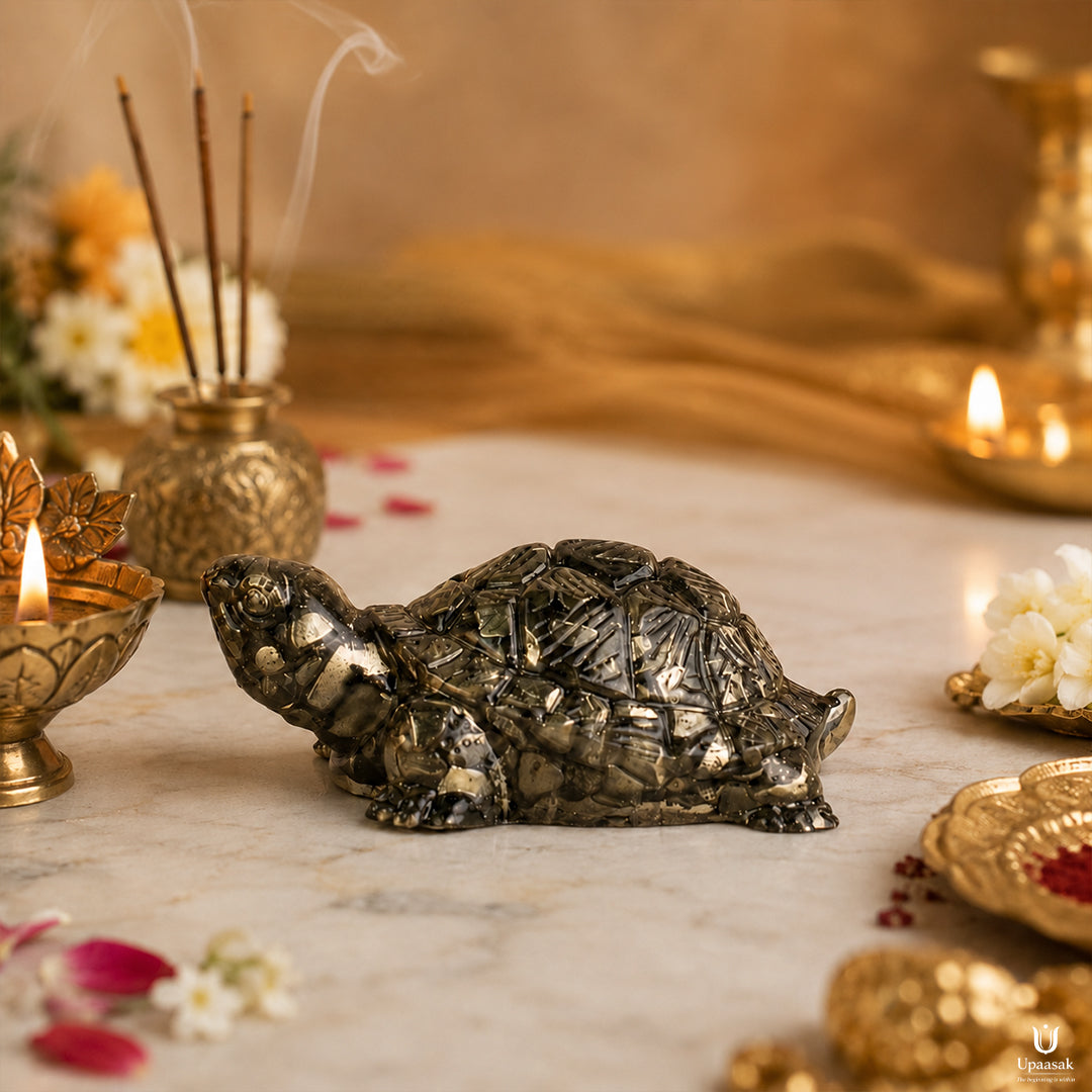 Natural Pyrite Tortoise Wealth Symbol