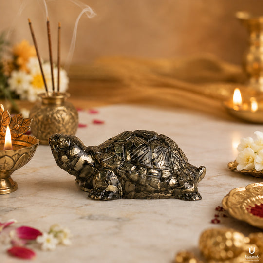 Natural Pyrite Tortoise Wealth Symbol