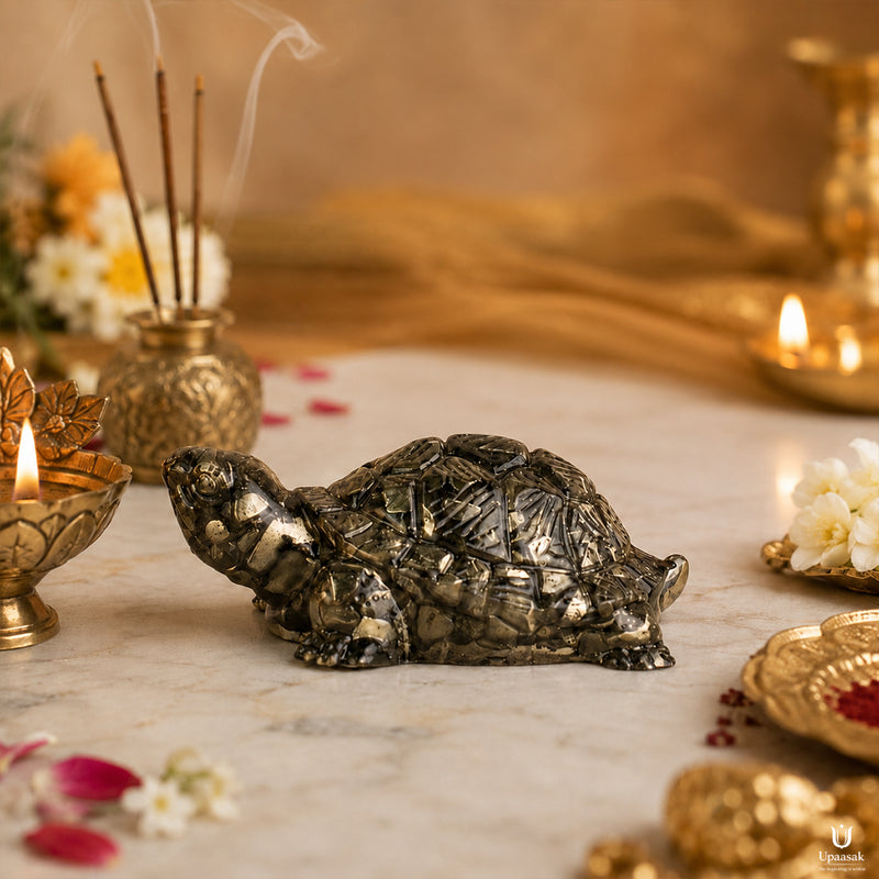 Natural Pyrite Tortoise Wealth Symbol