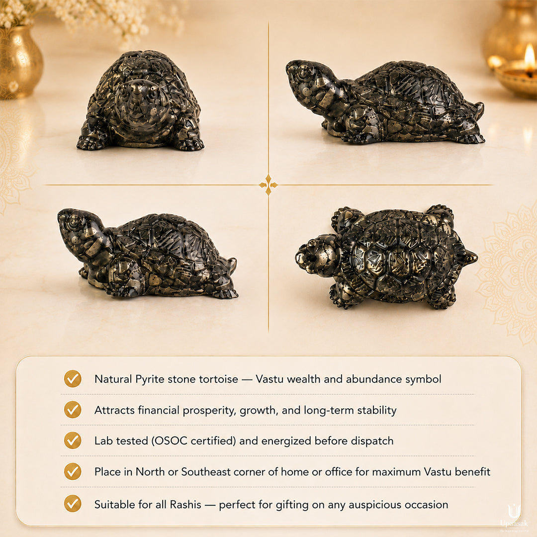 Natural Pyrite Tortoise Wealth Symbol