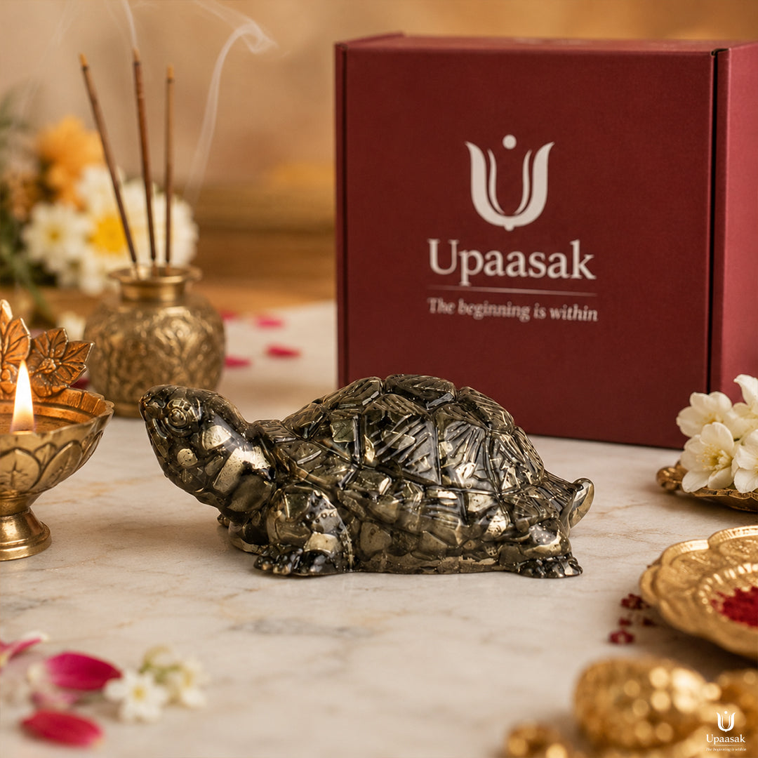 Natural Pyrite Tortoise Wealth Symbol